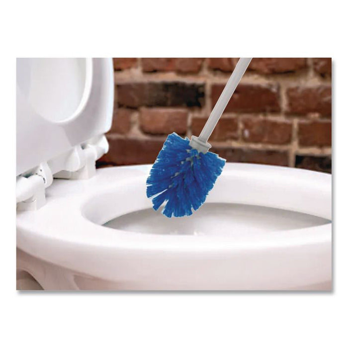 Toilet Bowl Brush and Caddy, Blue/Gray