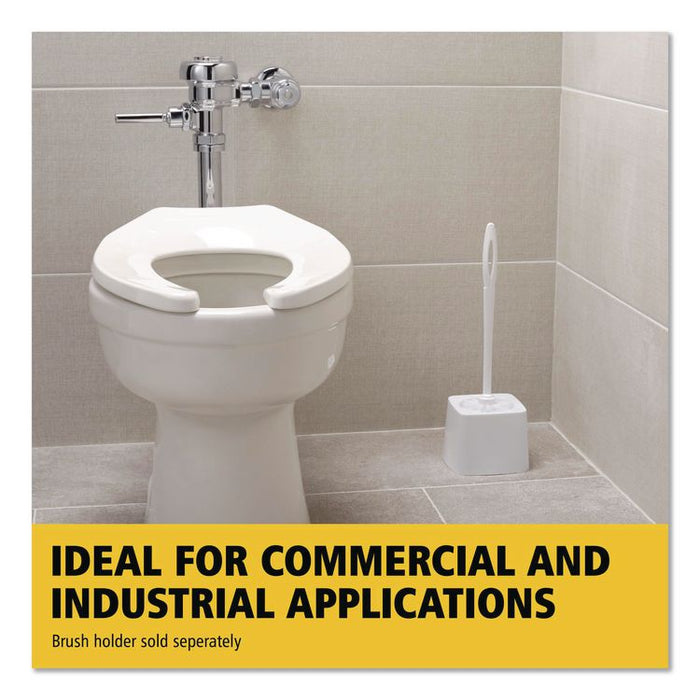 Commercial-Grade Toilet Bowl Brush, 10" Handle, White