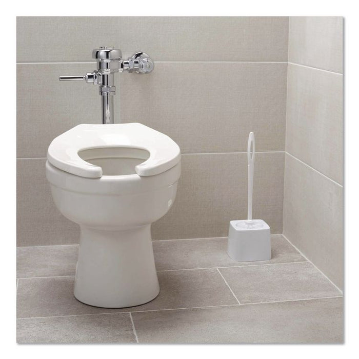 Commercial-Grade Toilet Bowl Brush, 10" Handle, White