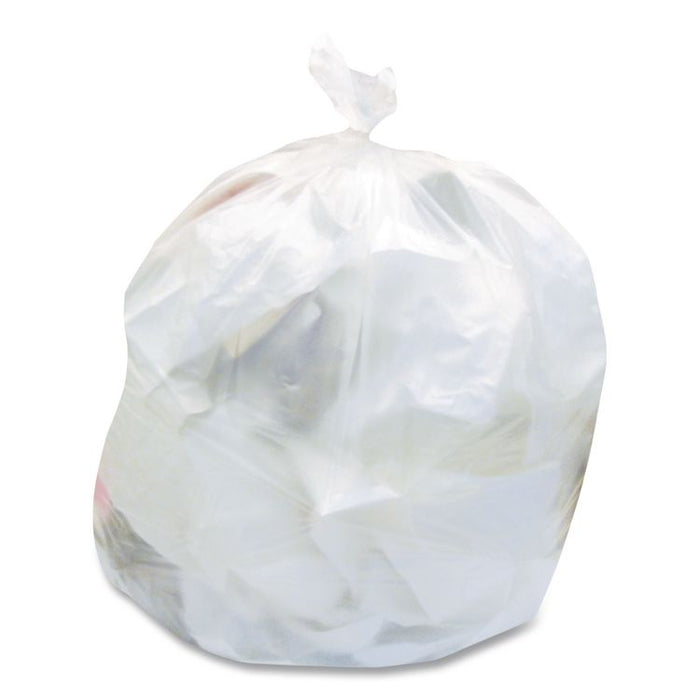 High-Density Waste Can Liners, 10 gal, 6 mic, 24" x 24", Natural, 50 Bags/Roll, 20 Rolls/Carton