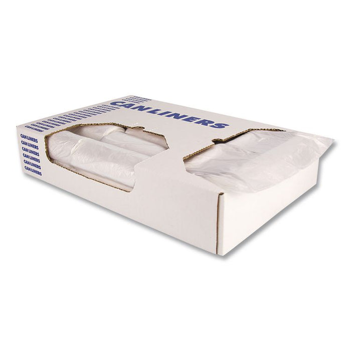 High-Density Waste Can Liners, 30 gal, 8 mic, 30" x 37", Natural, 25 Bags/Roll, 20 Rolls/Carton