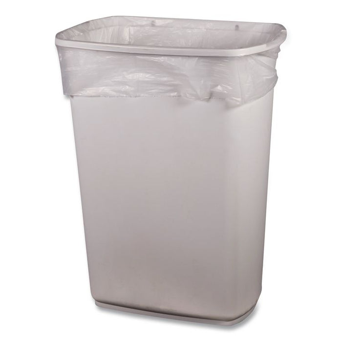 High-Density Waste Can Liners, 33 gal, 16 mic, 33" x 40", Natural, 25 Bags/Roll, 10 Rolls/Carton