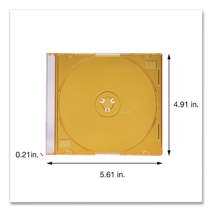 Slim Cases, CD/DVD, Assorted Colors, 100/Pack