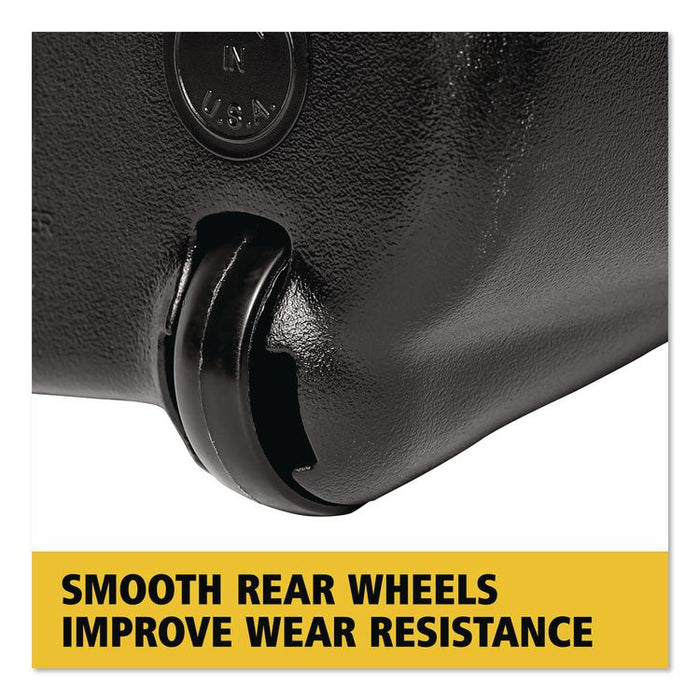 Lobby Pro Upright Dustpan with Wheels, 12.5 x 37,  27.5" Handle, Polypropylene/Vinyl Coat, Black