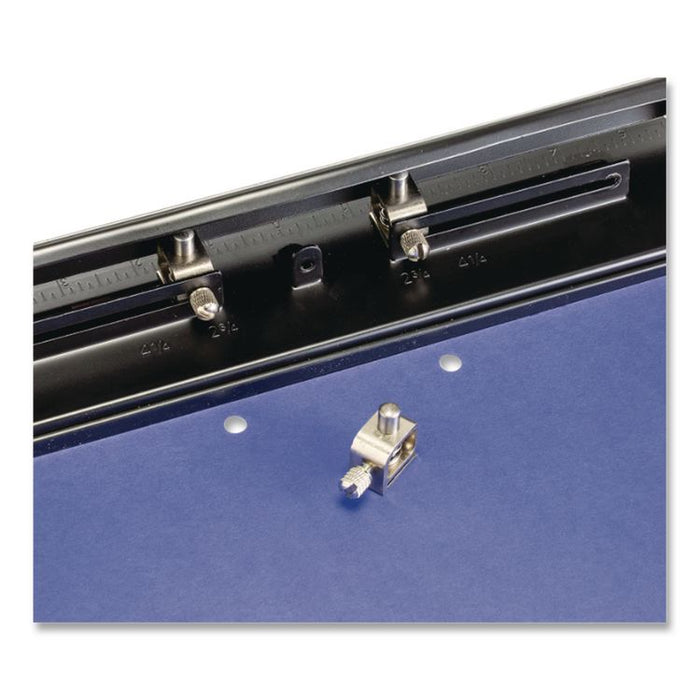 11-Sheet Fully Adjustable Two-Three-Hole Punch, 9/32" Holes, Black