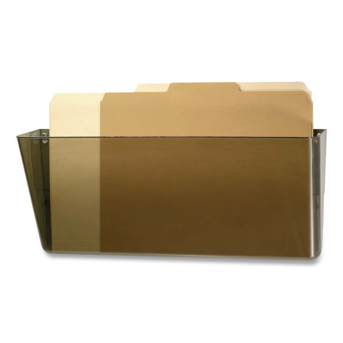 Plastic Wall-File Pocket, One Pocket, Legal/Letter Size, 16.19" x 4.13" x 7", Smoke