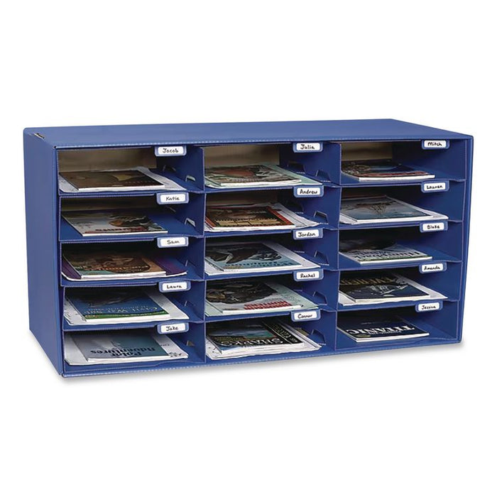 Classroom Keepers Corrugated Mailbox, 31.5 x 12.88 x 16.38, Blue