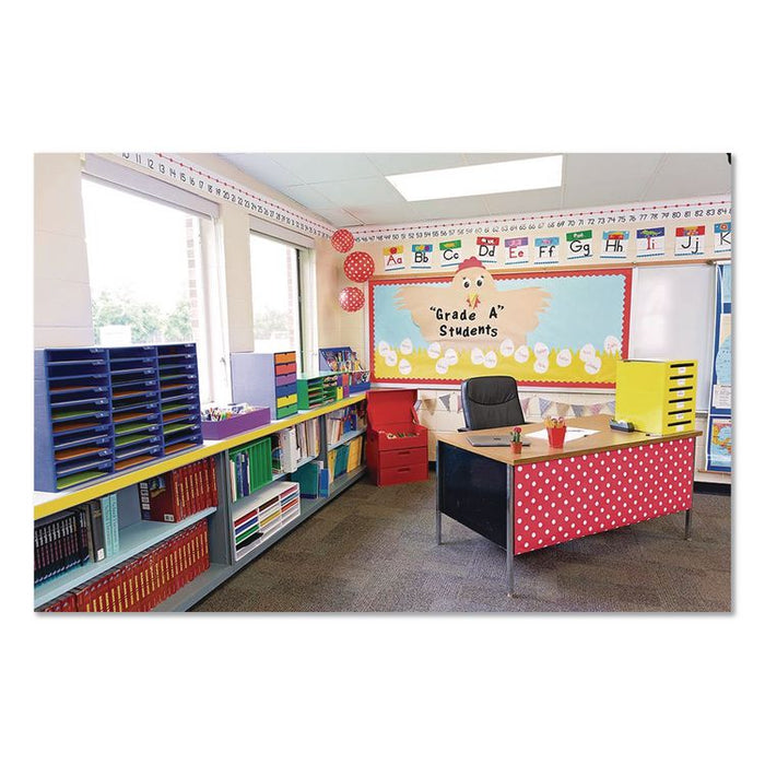 Classroom Keepers Corrugated Mailbox, 31.5 x 12.88 x 16.38, Blue