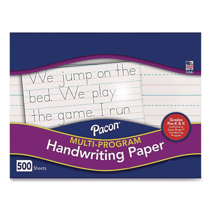 Multi-Program Handwriting Paper, 30 lb Bond Weight, 5/8" Long Rule, Two-Sided, 8.5 x 11, 500 Sheets/Ream