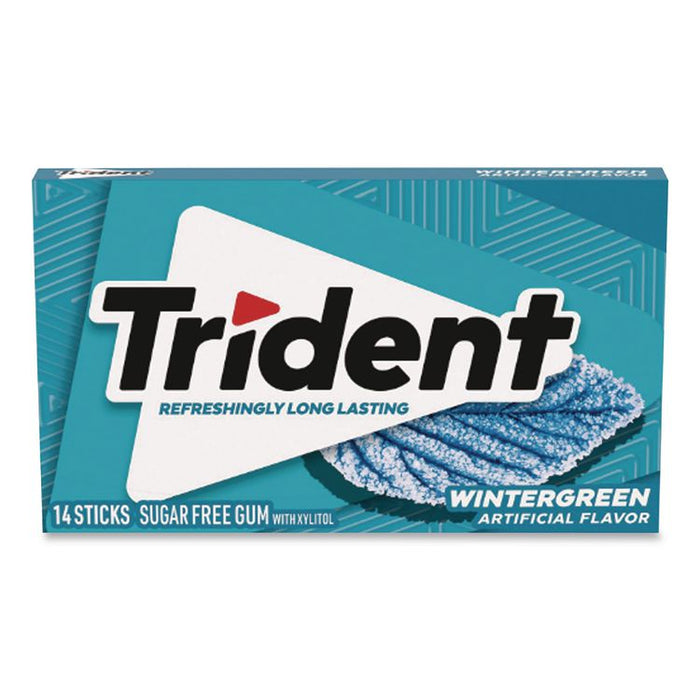 Sugar-Free Gum, Wintergreen, 14 Sticks/Pack, 12 Packs/Carton