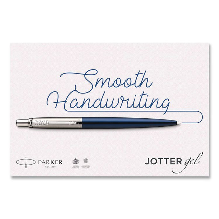Jotter Ballpoint Pen, Retractable, Medium 0.7 mm, Blue Ink, Waterloo Blue/Chrome Barrel