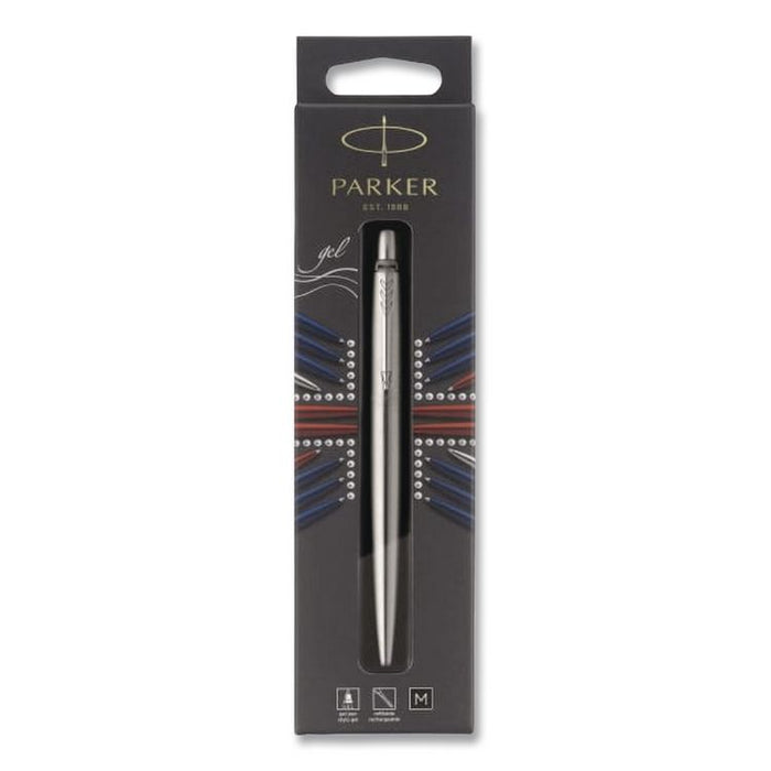 Jotter Gel Pen, Retractable, Medium 0.7mm, Black Ink, Stainless Steel Barrel