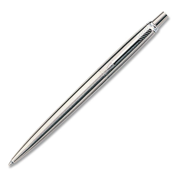 Jotter Rollerball Pen, Retractable, Medium 0.7 mm, Black Ink, Stainless Steel Barrel