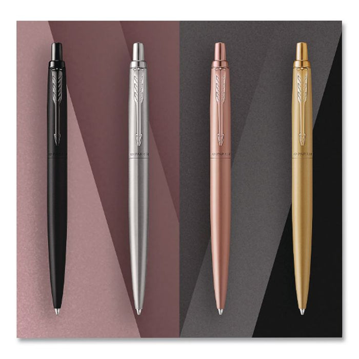Jotter XL Ballpoint Pen, Retractable, Medium Point, Blue Ink, Rose Gold Barrel
