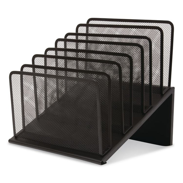 Wire Mesh Incline Sorter, Open Design, 5 Sections, Letter-Size, 7.72 x 11.65 x 10.83, Matte Black