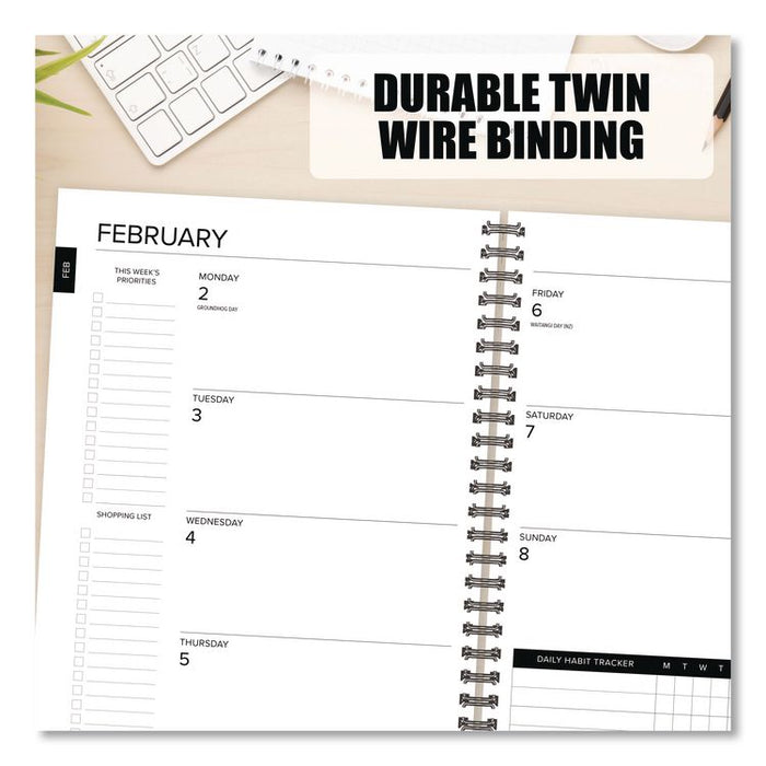 Basic Blue Weekly/Monthly Planner, 8.5 x 6.5, Blue Cover, 12-Month (Jan to Dec): 2026