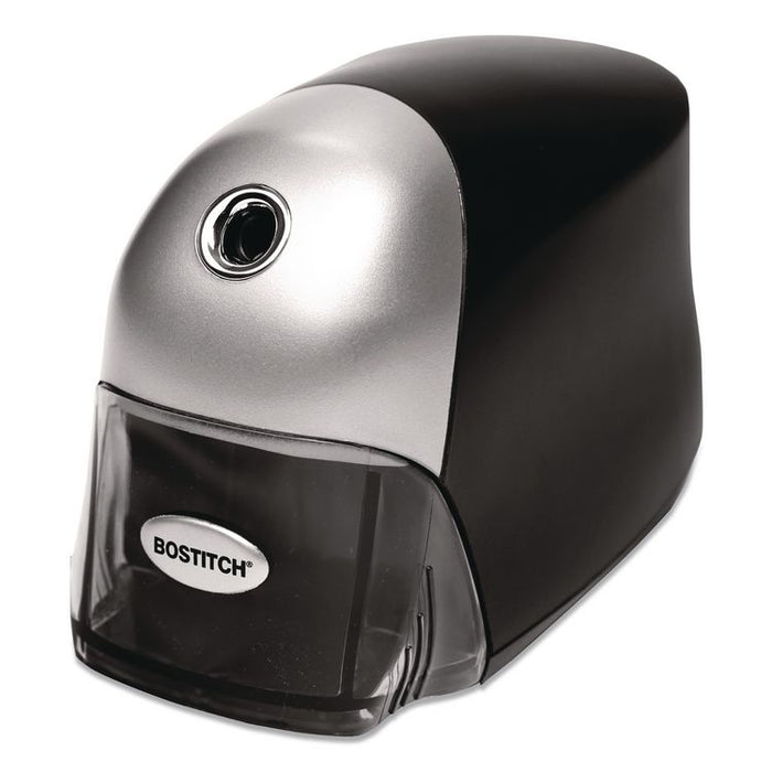 QuietSharp Executive Electric Pencil Sharpener, AC-Powered, 4 x 7.5 x 5.13, Black/Silver, 6/Carton