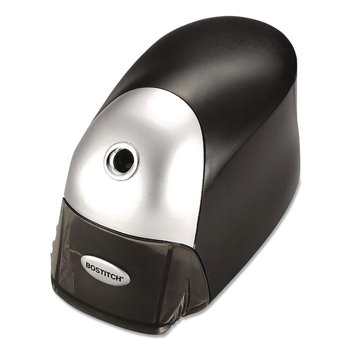 QuietSharp Executive Electric Pencil Sharpener, AC-Powered, 4 x 7.5 x 5.13, Black/Silver, 6/Carton