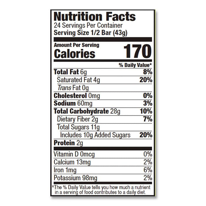 Oatmeal Bars, Peach, 3 oz Individually Wrapped, 12/Box