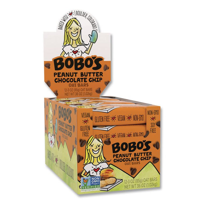Oatmeal Bars, Peanut Butter Chocolate Chip, 3 oz Individually Wrapped, 12/Box