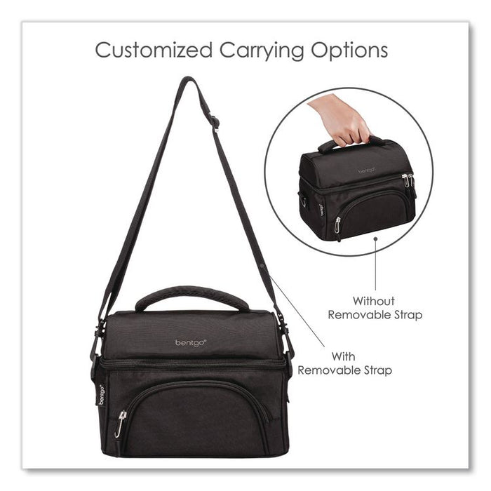 Deluxe Insulated Lunch Bag, 8" x 10" x 7.5", Carbon Black