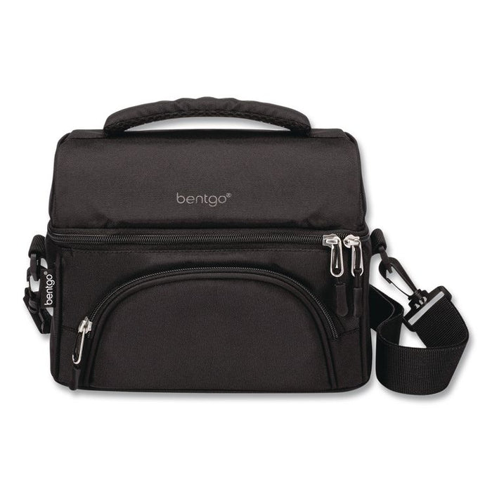 Deluxe Insulated Lunch Bag, 8" x 10" x 7.5", Carbon Black