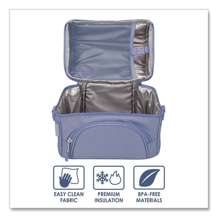 Deluxe Insulated Lunch Bag, 8" x 10" x 7.5", Slate Blue