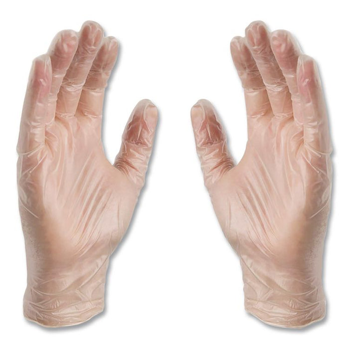 Industrial Vinyl Gloves, Powder-Free, X-Large, 3 mil Thick, 9.5" Long, Clear, 100/Box