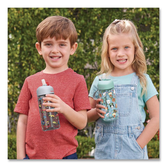 Puppy Love Plastic Water Bottle, 15 oz, Multicolor