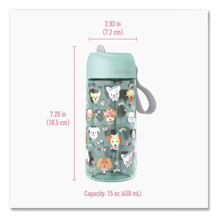 Puppy Love Plastic Water Bottle, 15 oz, Multicolor