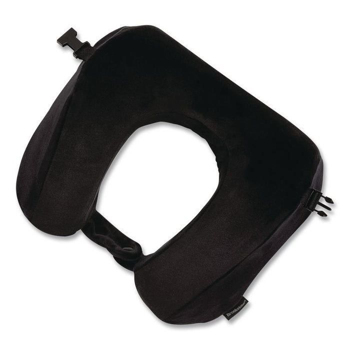 Memory Foam Fleece Travel Pillow, One Size Fits Most, 9.84 x 4.1 x 9, Black