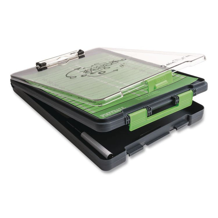 ClearView Clipcase Storage Clipboard, 0.35" Clip Capacity, Holds 8.87 x 12.25 Sheets, Gray/Green