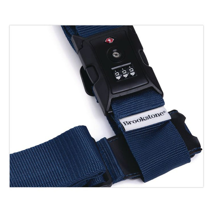 Cross Luggage Strap and TSA Combination Lock, Blue
