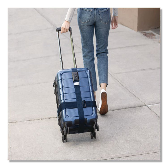 Cross Luggage Strap and TSA Combination Lock, Blue