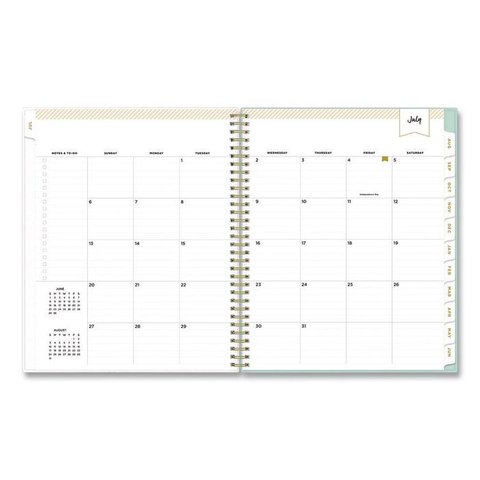 Day Designer Secret Garden Mint Academic Weekly/Monthly Twin-Wire Notes Planner, 11 x 8.5, 12-Month: July 2025 to June 2026