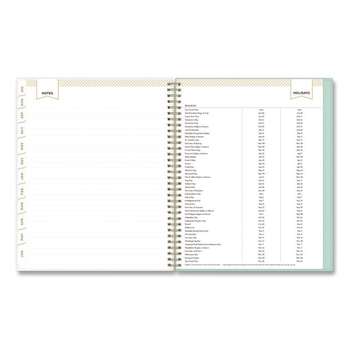 Day Designer Secret Garden Mint Academic Weekly/Monthly Twin-Wire Notes Planner, 11 x 8.5, 12-Month: July 2025 to June 2026