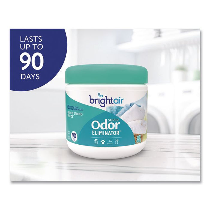 Super Odor Eliminator, Linen and Spring Breeze, 14 oz Jar, 6/Carton