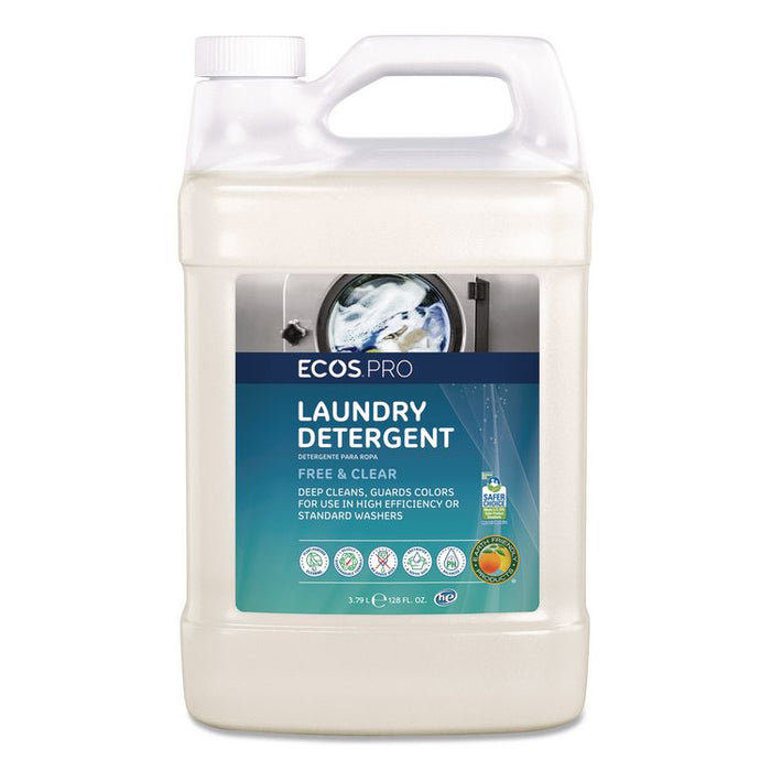 Free and Clear Laundry Detergent, HE Compatible,128 oz Bottle, 4/Carton