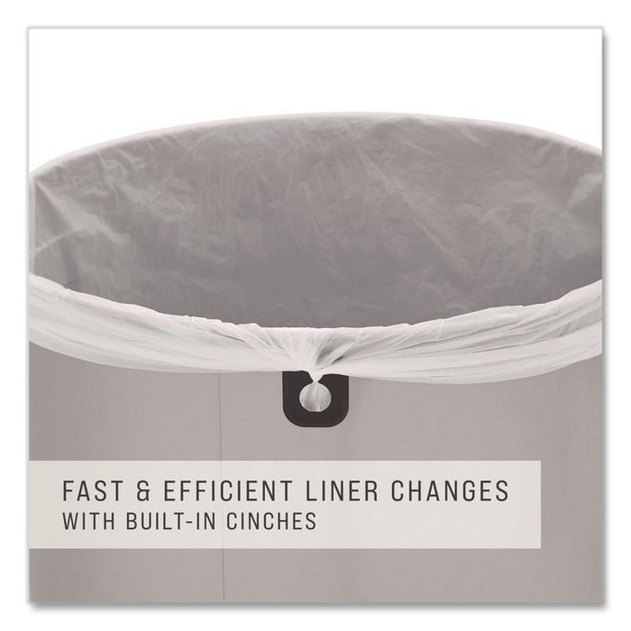 Refine Series Waste Receptacle, 23 gal, Plastic/Stainless Steel