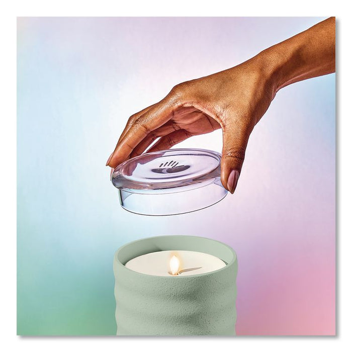 Aromatherapy Essential Oil Flameless Candle Diffuser with Citrus Grove Essential Oil, 5.5 x 5.5 x 5.5, Sage Green