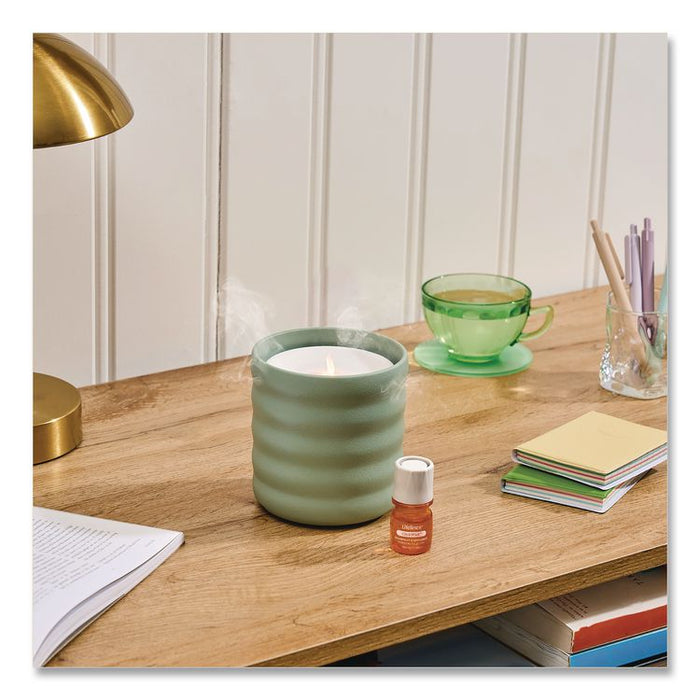 Aromatherapy Essential Oil Flameless Candle Diffuser with Citrus Grove Essential Oil, 5.5 x 5.5 x 5.5, Sage Green