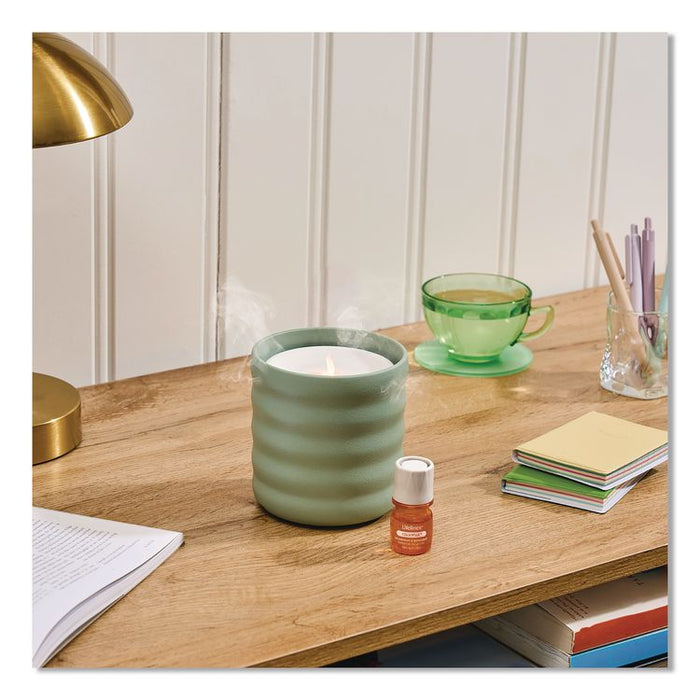 Aromatherapy Essential Oil Flameless Candle Diffuser with Citrus Grove Essential Oil, 5.5 x 5.5 x 5.5, Sage Green