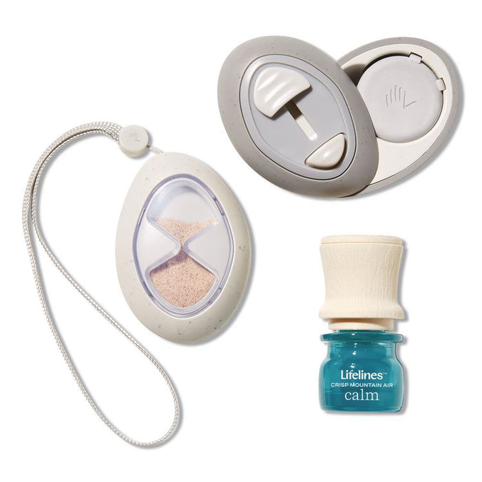 Essential Oil Meditative Grounding Stones and Crisp Mountain Air Essential Oil, Gray, 2/Pack