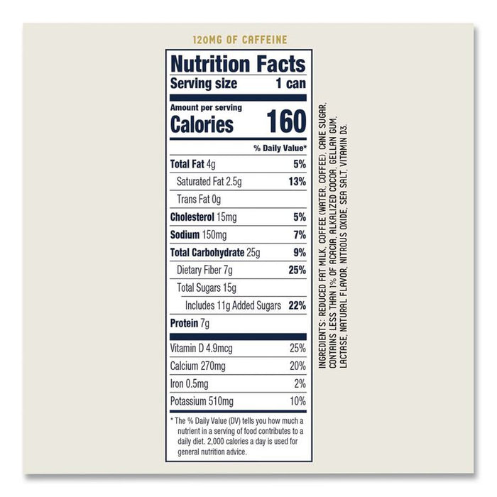 Draft Latte Cold Brew, Mocha Latte, 11 oz Can, 12/Carton