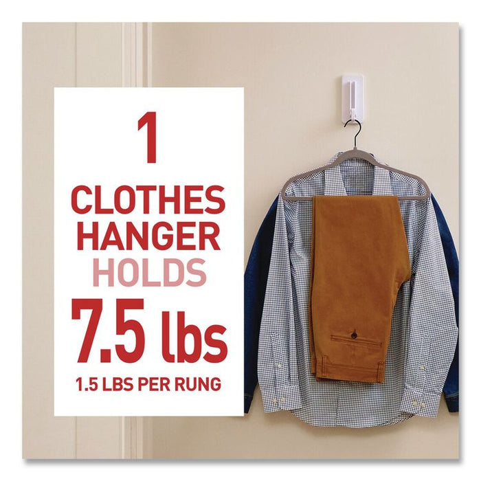 Folding Clothes Hanger Arm, Individual Slots for Five Clothes Hangers, Plastic, White, Supports 7.5 lb
