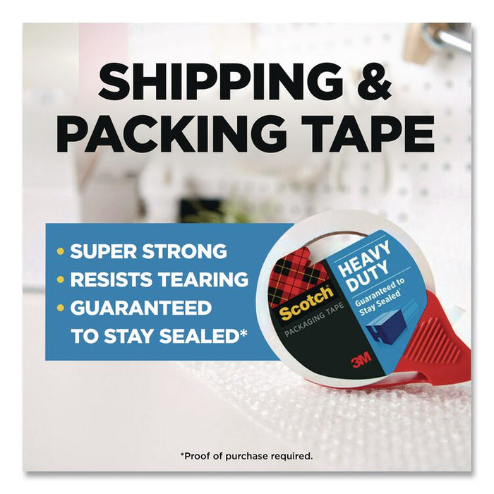 Heavy-Duty Packaging Tape with 2 Dispensers, 3"Core, 1.88" x 54.6 yds, Clear, 4 Rolls/Pack
