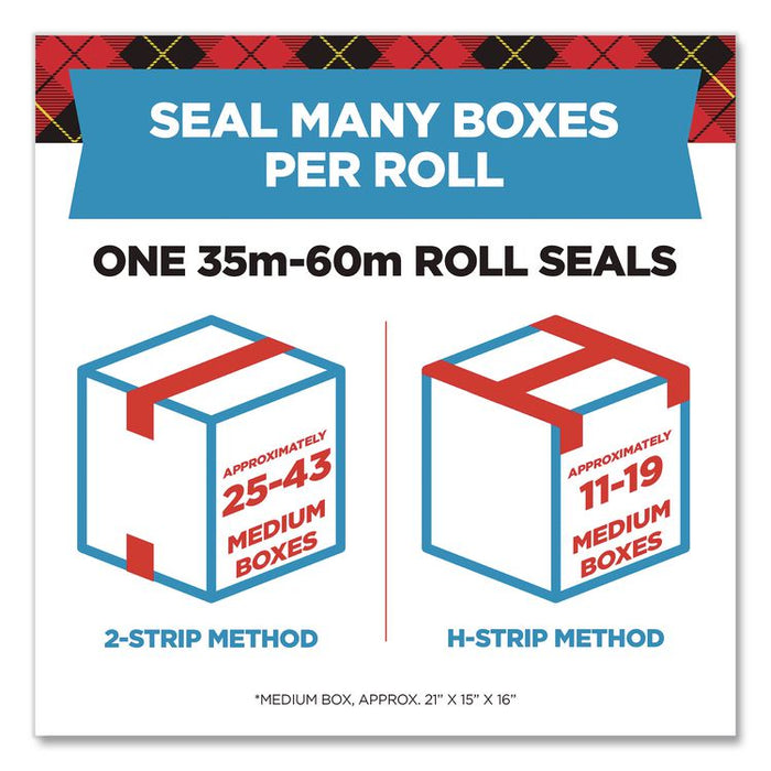 Heavy-Duty Packaging Tape with 2 Dispensers, 3"Core, 1.88" x 54.6 yds, Clear, 4 Rolls/Pack