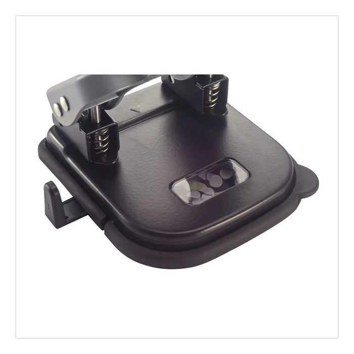 Desktop 2-Hole Eco-Punch, 1/4" Holes, Black/Gray/Green