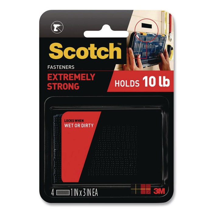 Extreme Fasteners, 1" x 3", Black, 2 Sets of Strips/Pack