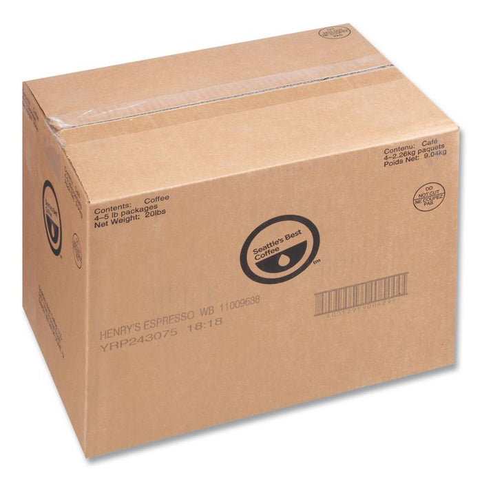 Henry's Espresso, 5 lb Bag, 4/Carton